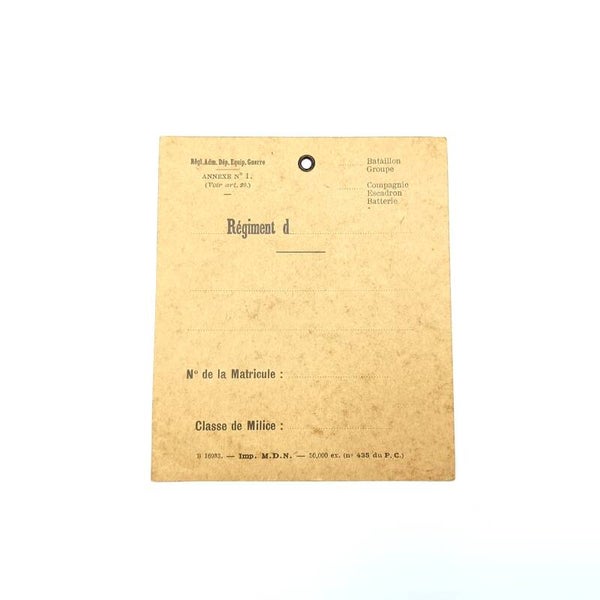 Belgian WWII Property Card
