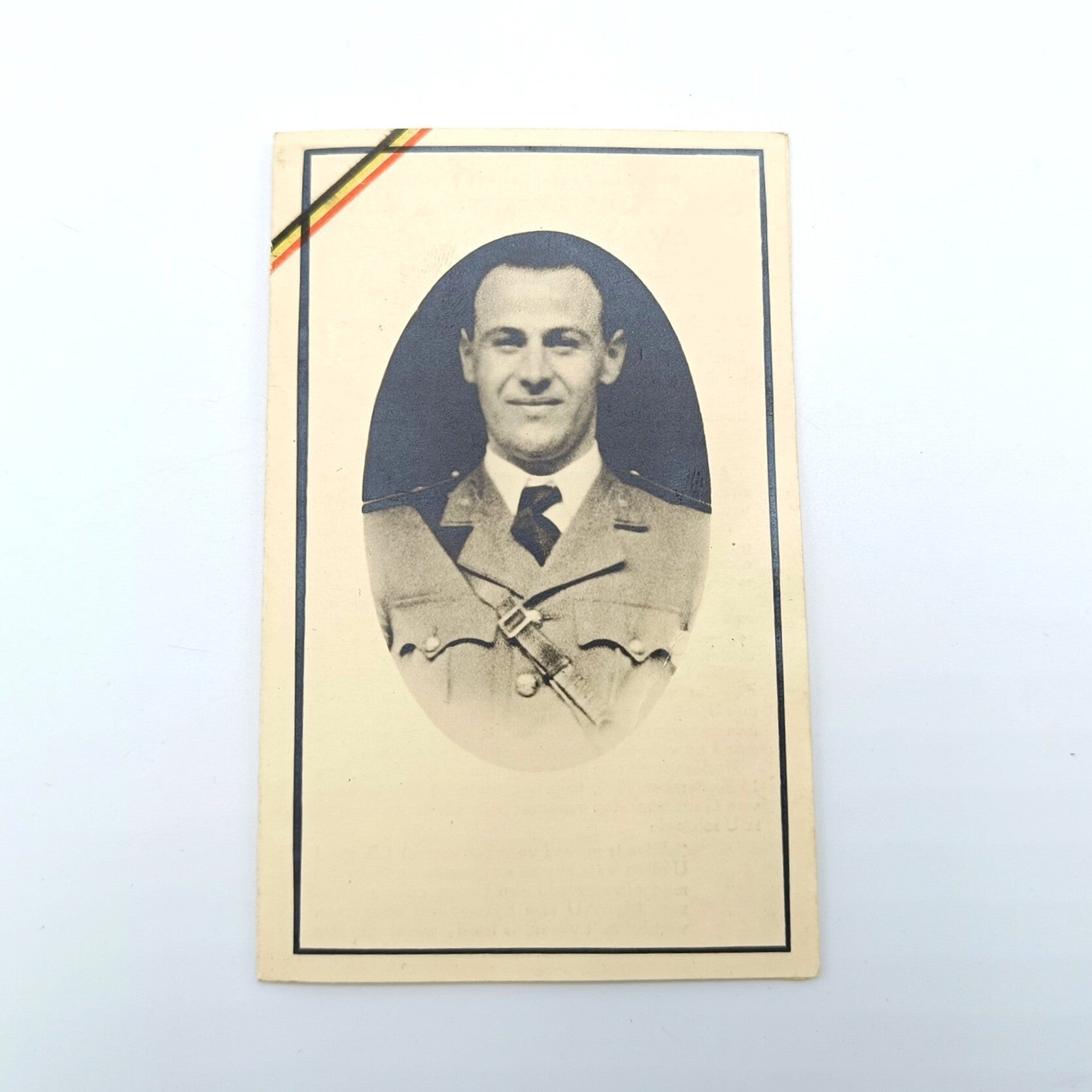 Belgian Geheim Leger Resistance Prayer Card van Kerckhove