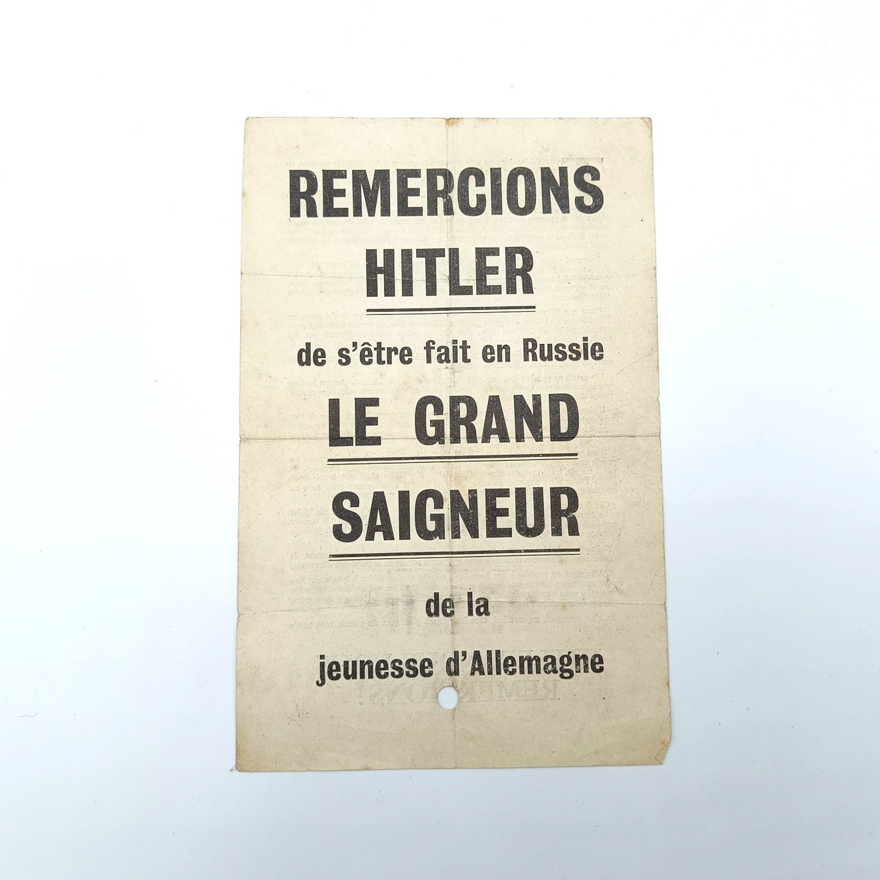 French Clandestine Resistance Leaflet