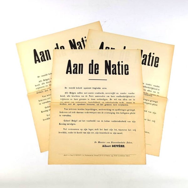 Belgian 1939 Military Poster Message to the Nation