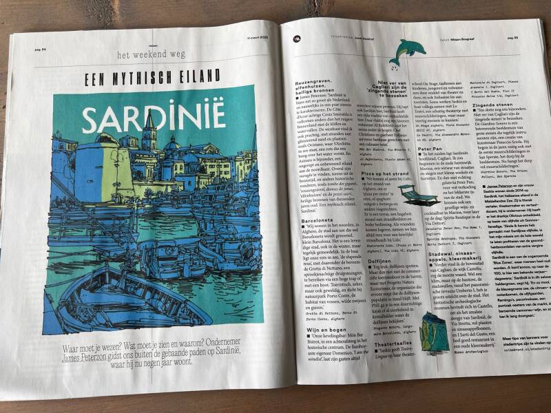 Sardinie, Volkskrant, James Peterzon en Saskia Peterzon
