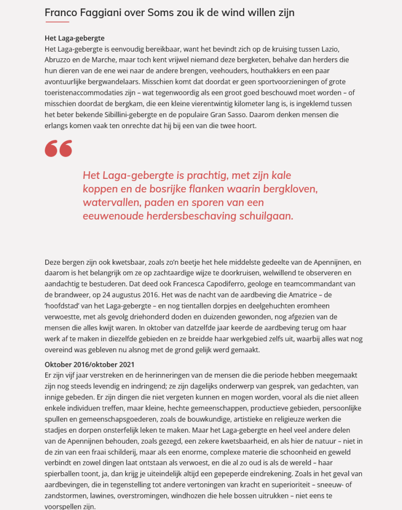 Franco Faggiani, blog Soms zou ik de wind willen zijn, vertaling Saskia Peterzon-Kotte