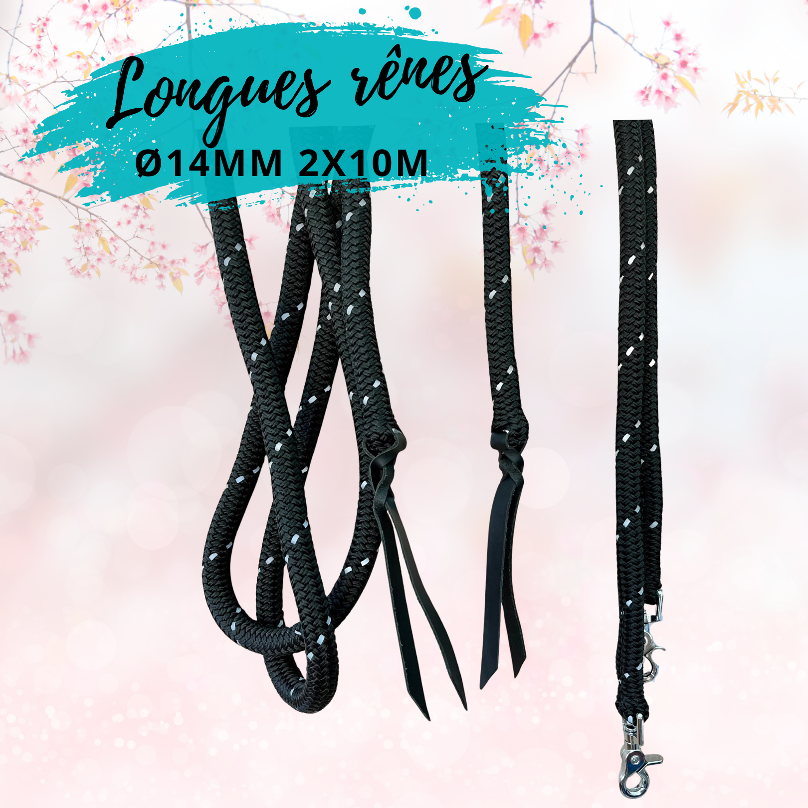 Rênes 2x 10m diamètre 14 mm