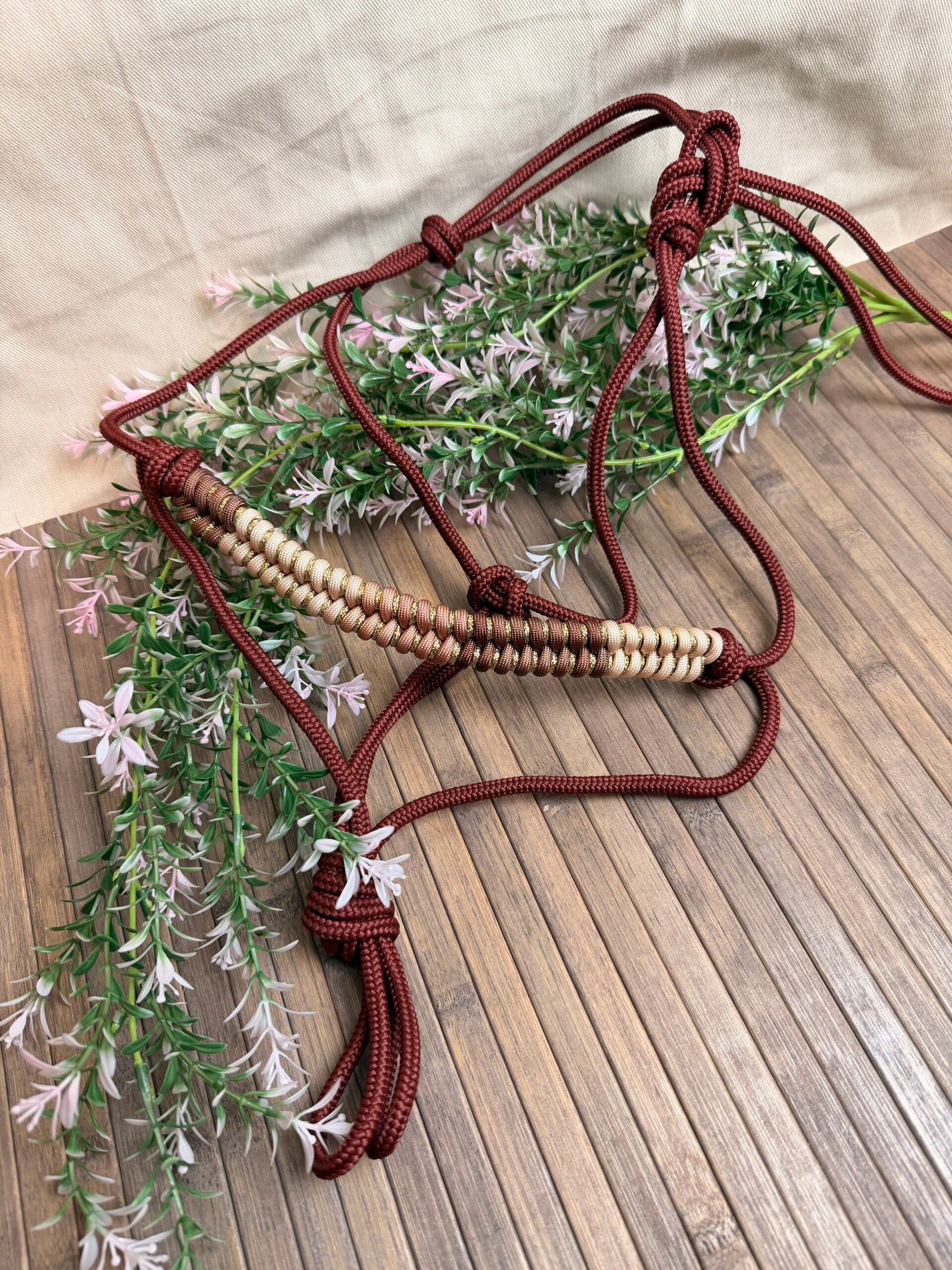 Licol tressage « nude »