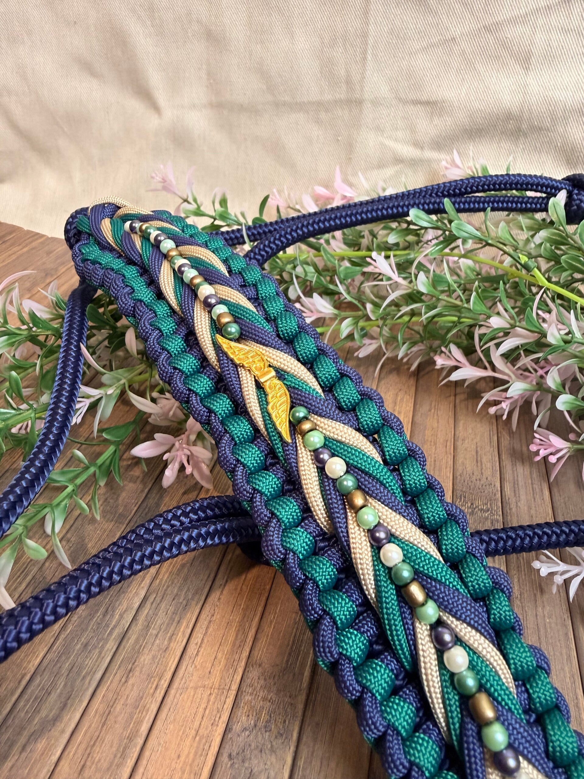 Licol tressage « Little Benjamin » + perles