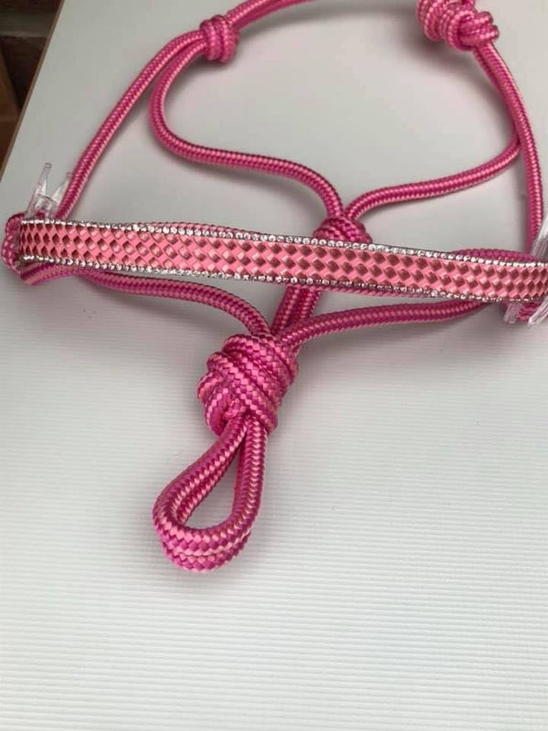 Licol strass rectangulaire "imitation cuir" rose