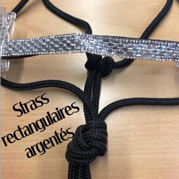 Licol strass rectangulaire argenté