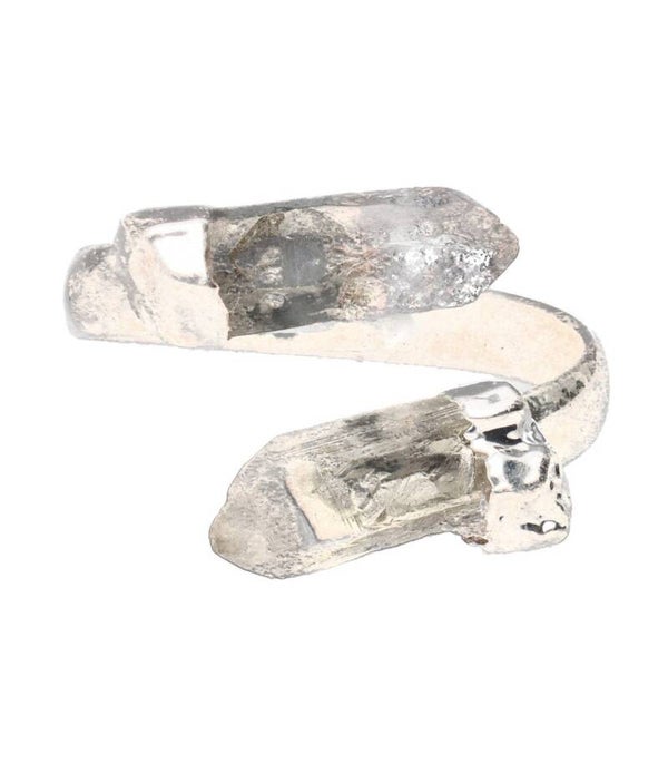 Anillo de cuarzo en baño de plata
