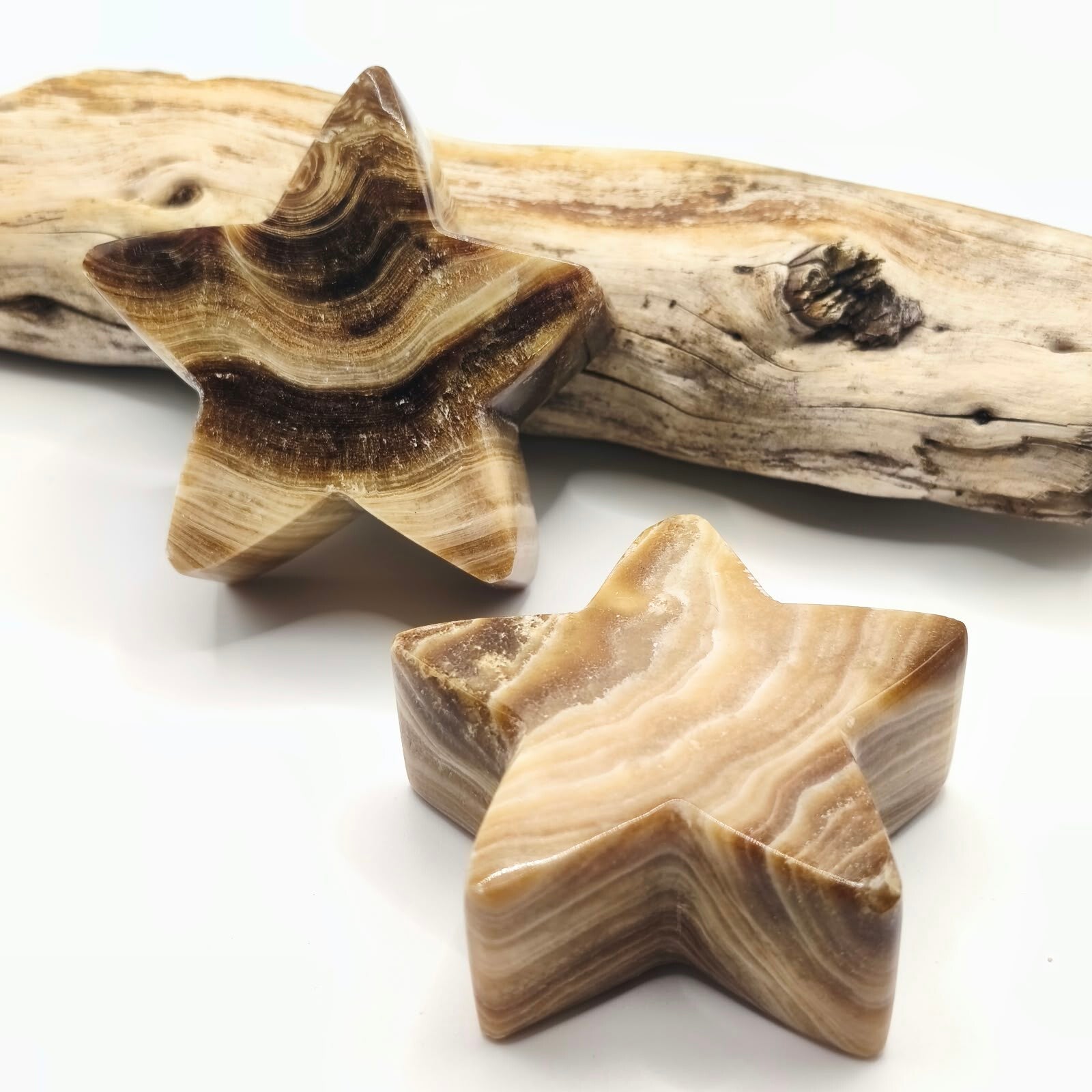Estrella de calcita chocolate · 6–6,5 cm