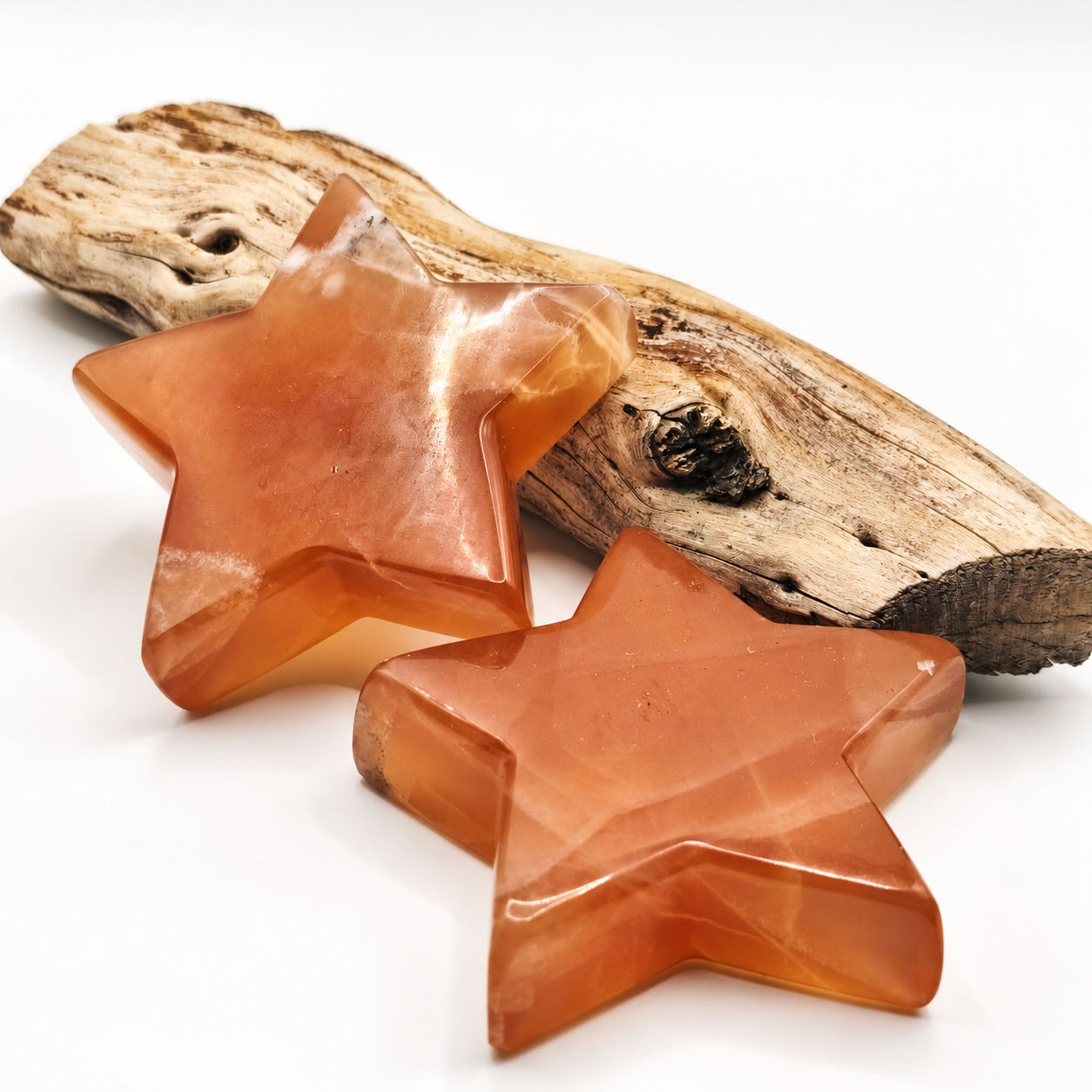 Estrella de calcita miel · 8–8,5 cm