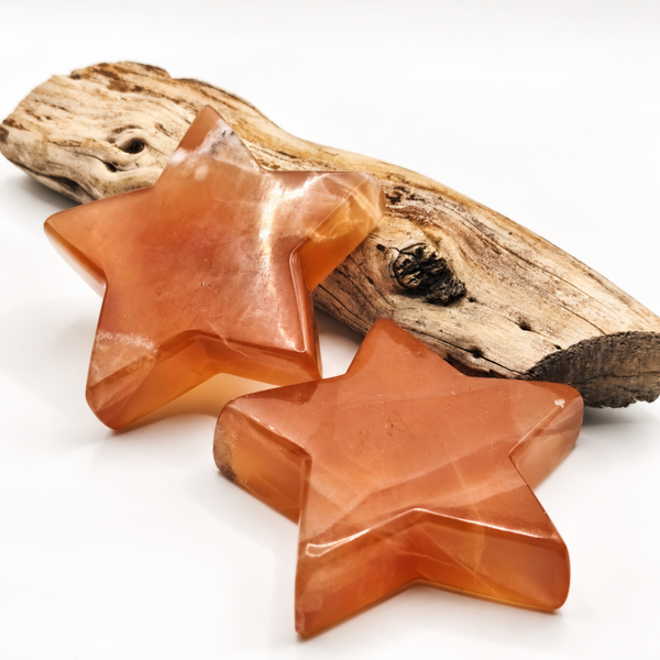 Estrella de calcita miel · 8–8,5 cm