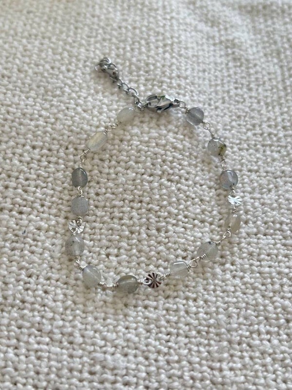 Pulsera de labradorita multicolor