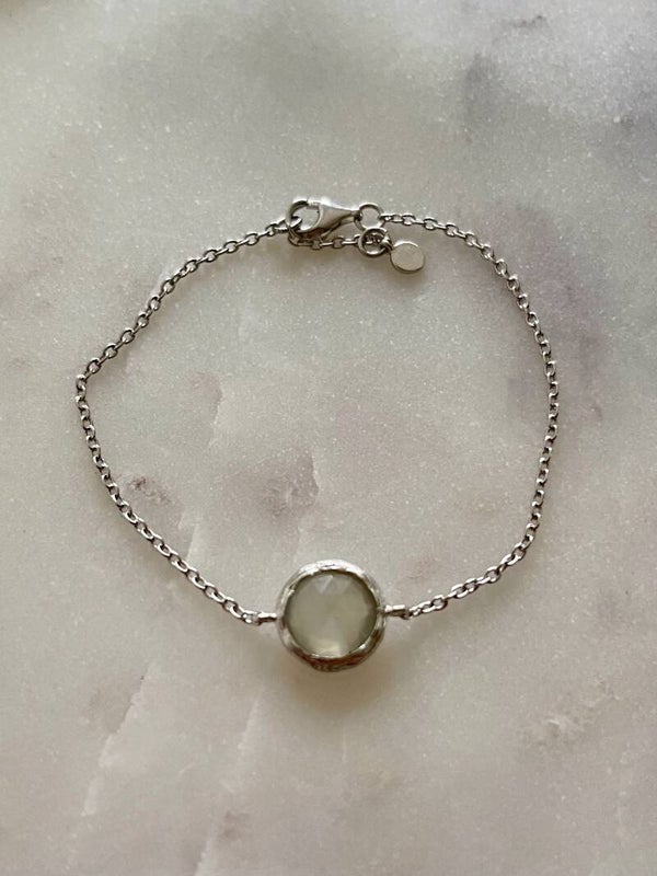 Pulsera de piedra de luna blanca