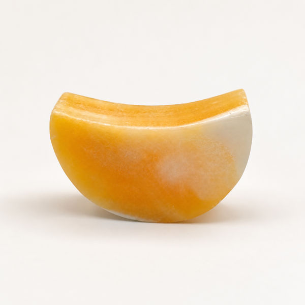 Luna de calcita naranja · 6 cm