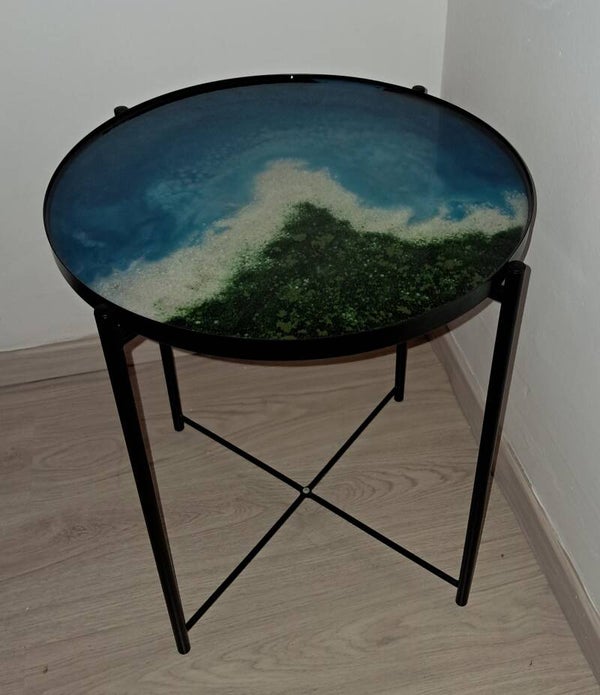 Unieke zee Epoxy bijzettafel  |  gratis verzending
