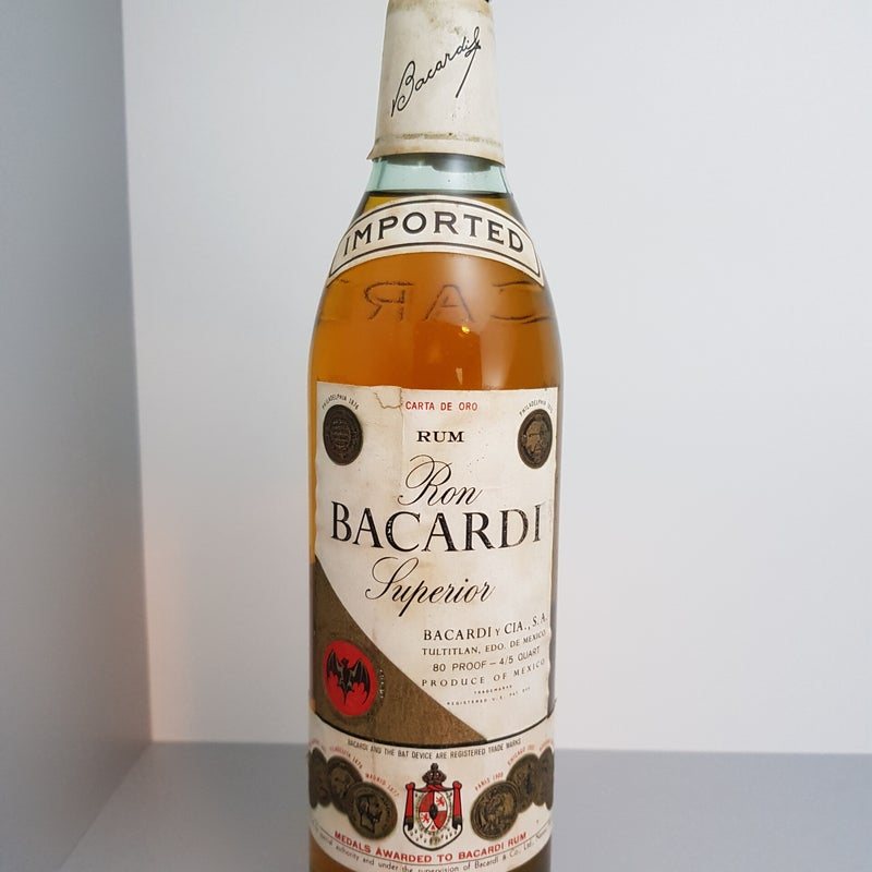 Bacardi Carta de Oro. 757ml. Production period late 60s early 70s