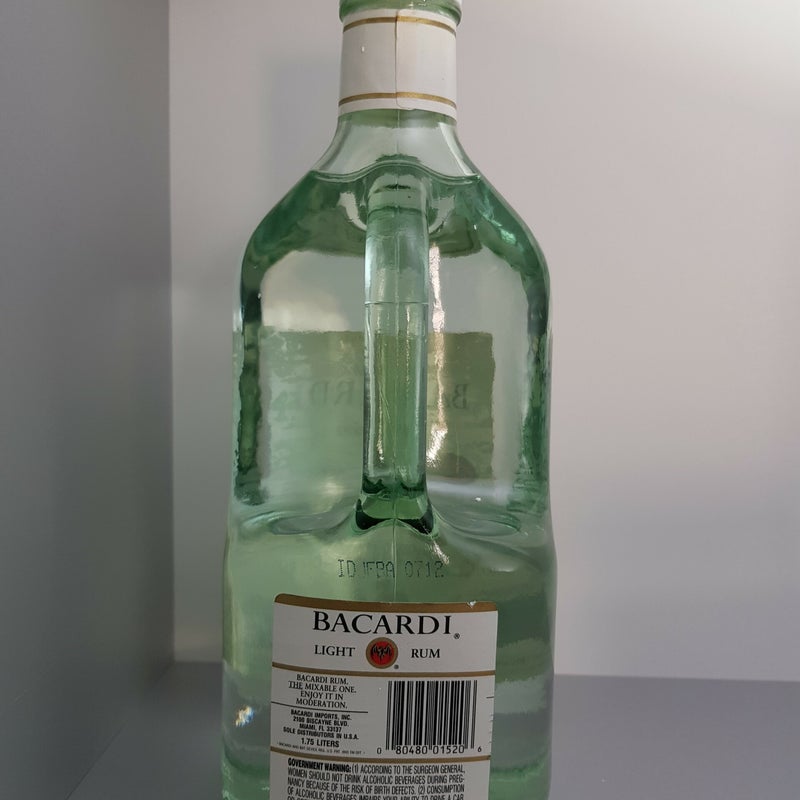 Bacardi Silver Label. Upper label 'Light'. 1.75 litre. Production year 1994