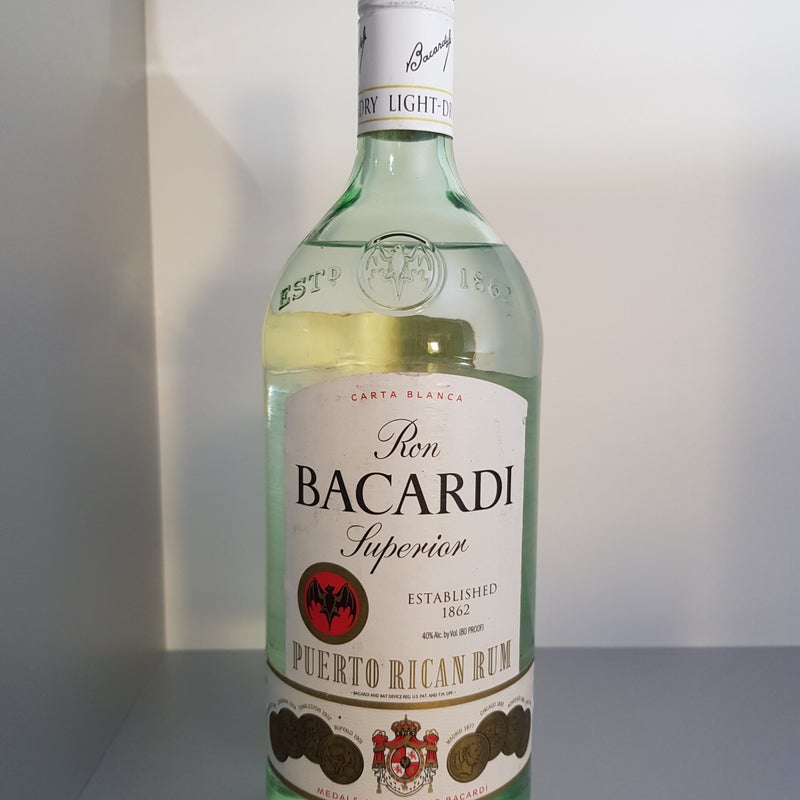 Bacardi Carta Blanca. Puerto Rican Rum. 1.14 liters. Production period 90's