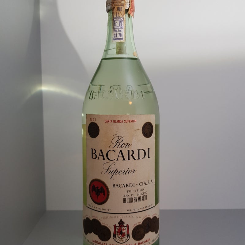 Bacardi Carta Blanca Superior. 1 Litre. Production year 1966