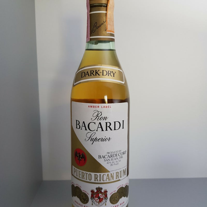 Bacardi Amber Label. 750ml. Production year 1988