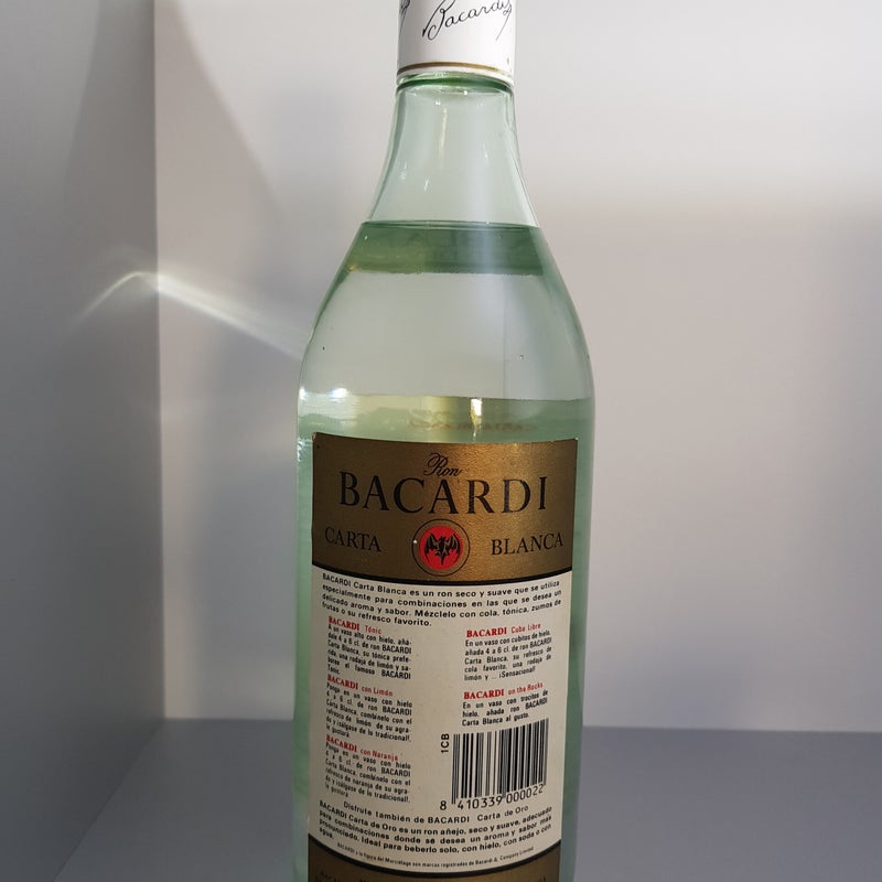 Bacardi Carta Blanca. 1 liter. Production year 1986