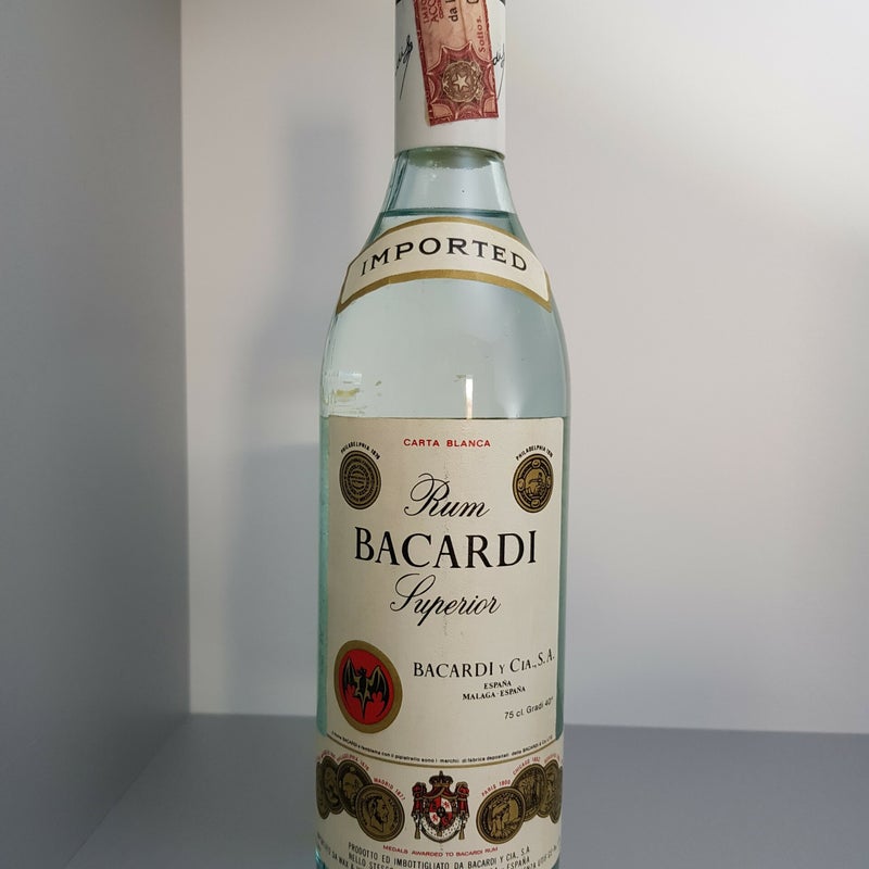 Bacardi Carta Blanca. Rum Bacardi Superior. 750ml. Production year 1978
