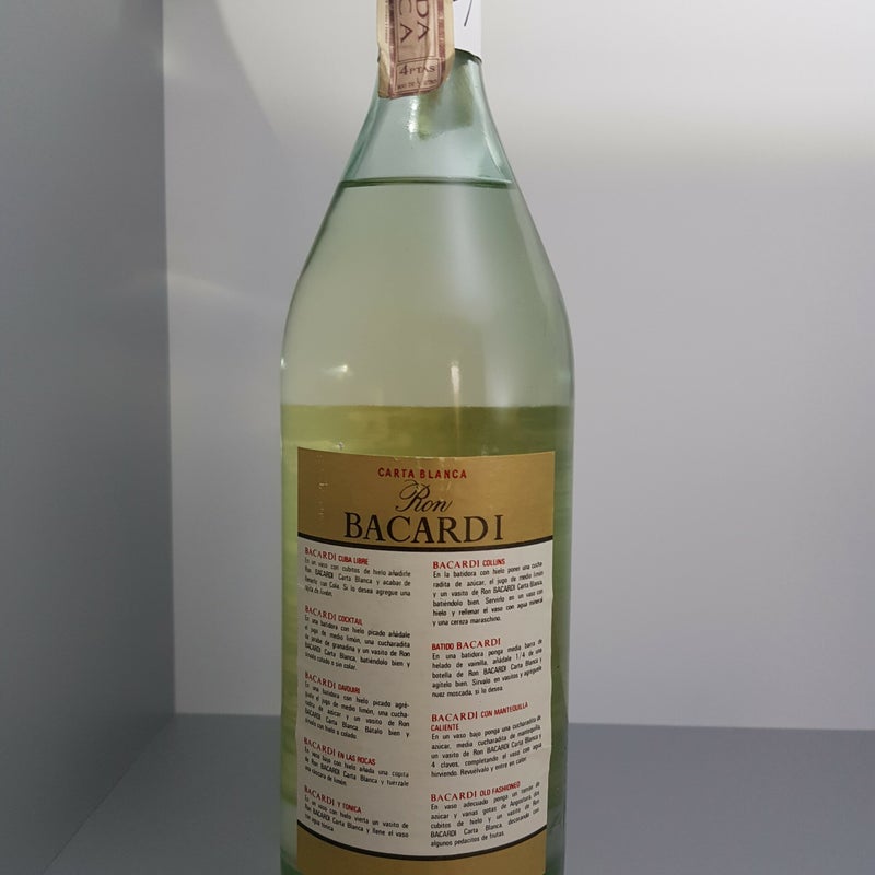 Bacardi Carta Blanca. 1 litre. Production period 60 - 70's