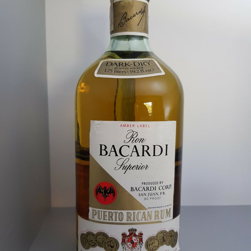 Bacardi Amber Label. 1.75 litre. Production year 1979
