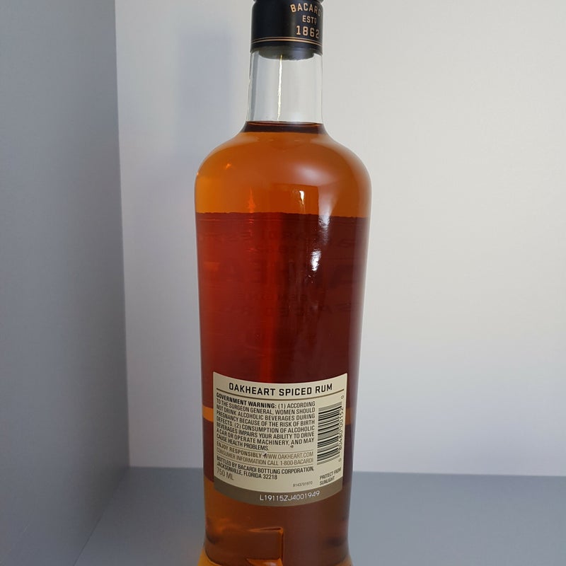 Bacardi Oakheart. America. 750ml. Production year 2019