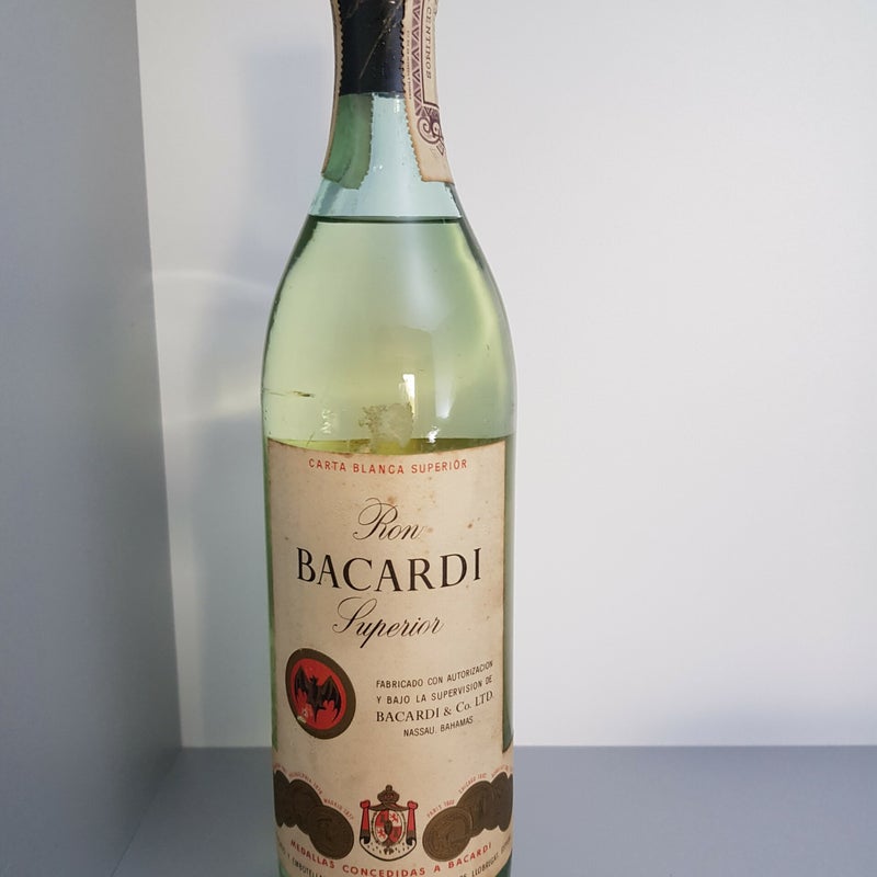 Bacardi Carta Blanca Superior. 700ml. Production period early 70's