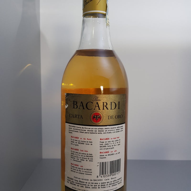 Bacardi Carta de Oro. 1 litre. Production year 1985