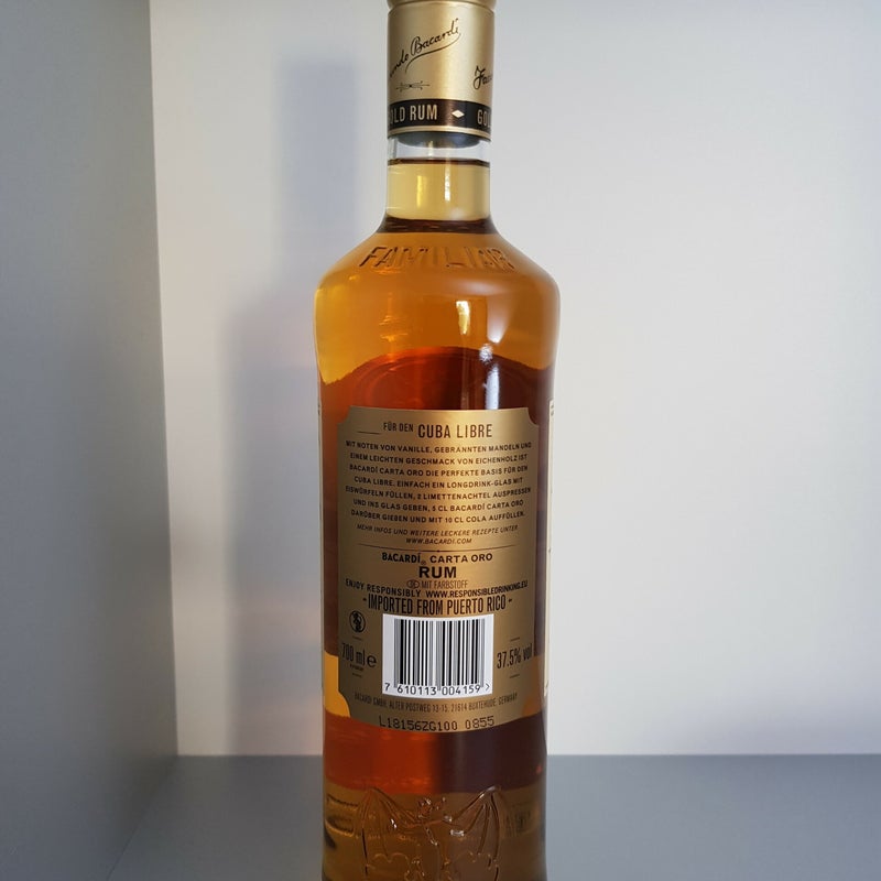 Germany. Bacardi Carta Oro. 700m;. Production year 2018