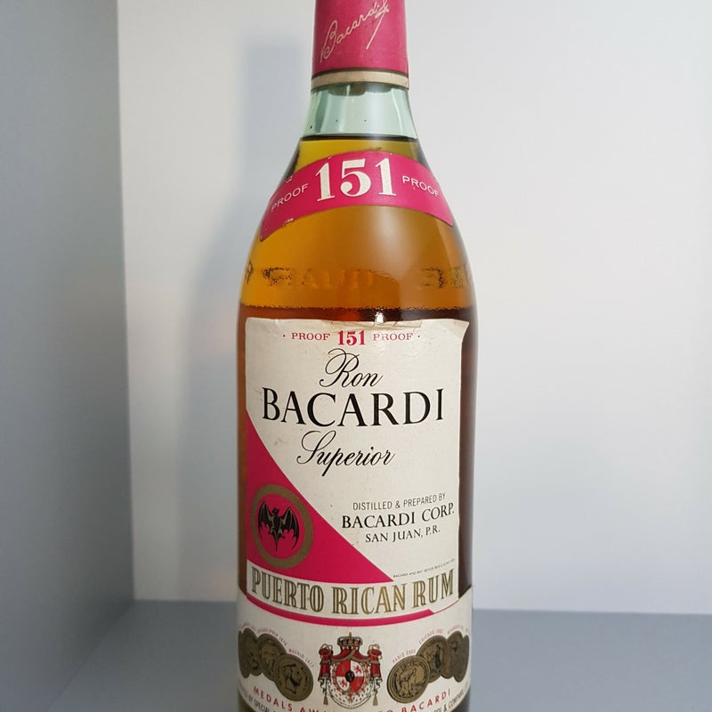 Bacardi 151. 946ml. Production year 1975