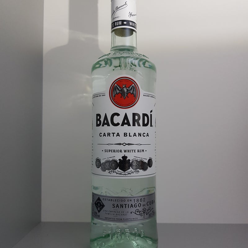 Bacardi Carta Blanca. South Africa. 43% alcohol. 750ml. Production year 2022