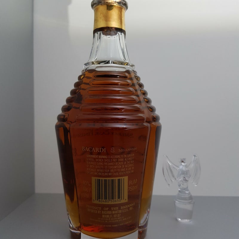Bacardi 8 Years Old Millennium Baccarat Crystal. 750ml. Production year 2000