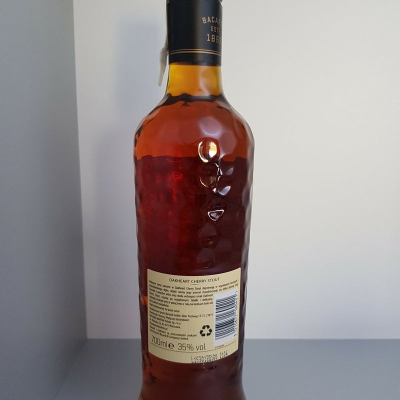 Bacardi Oakheart. Cherry Stout. 700ml. Production year 2015