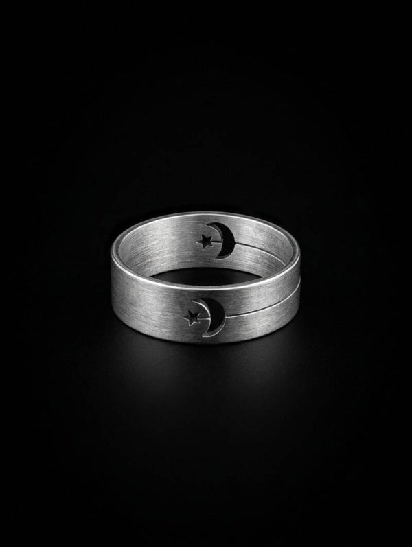 Stalen ring maan/ster