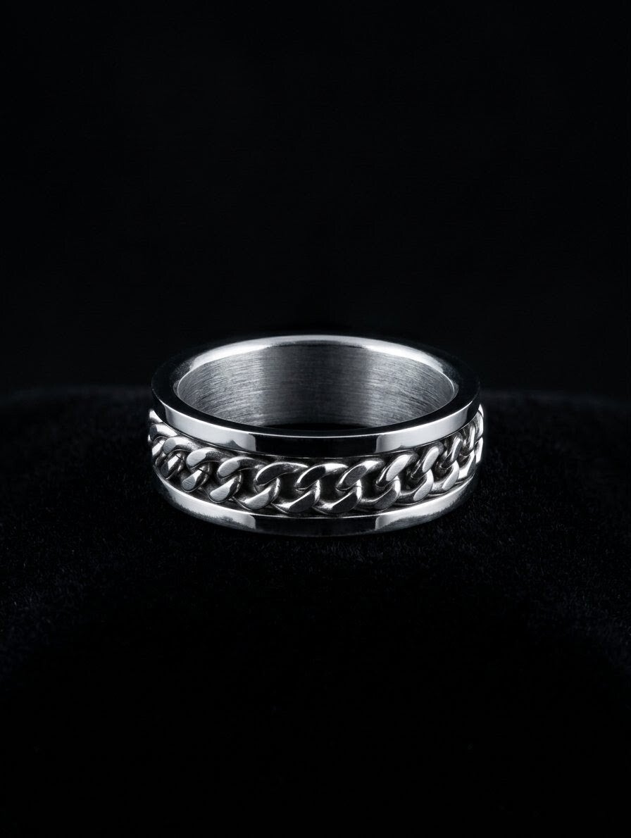 Stalen ring ketting