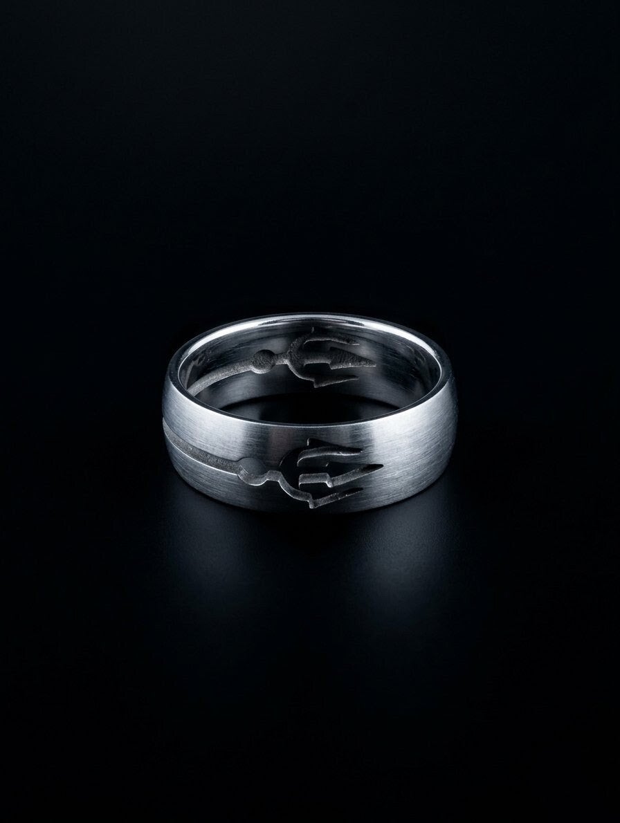 Stalen ring drietand