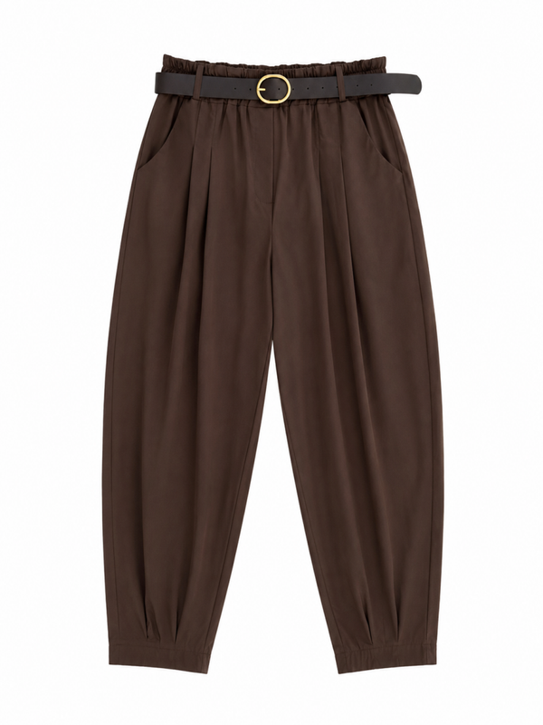 Broek Anne balloon fit donkerbruin