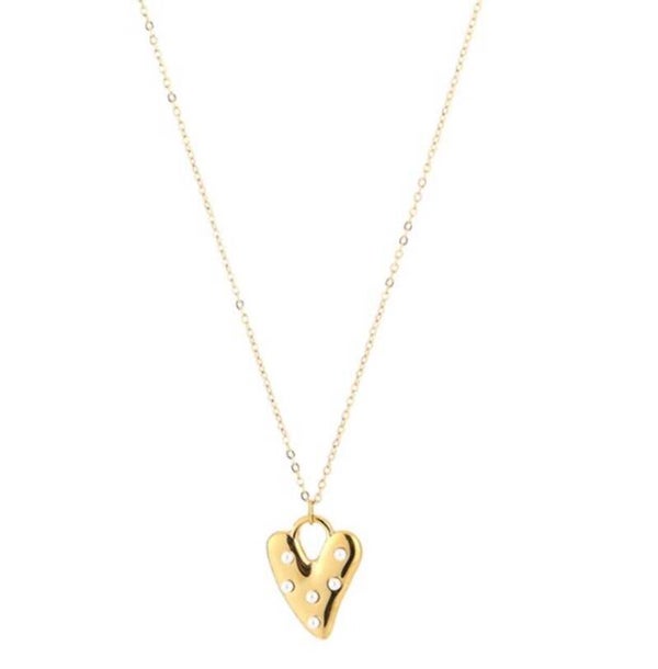 Ketting hart met kleine pareltjes