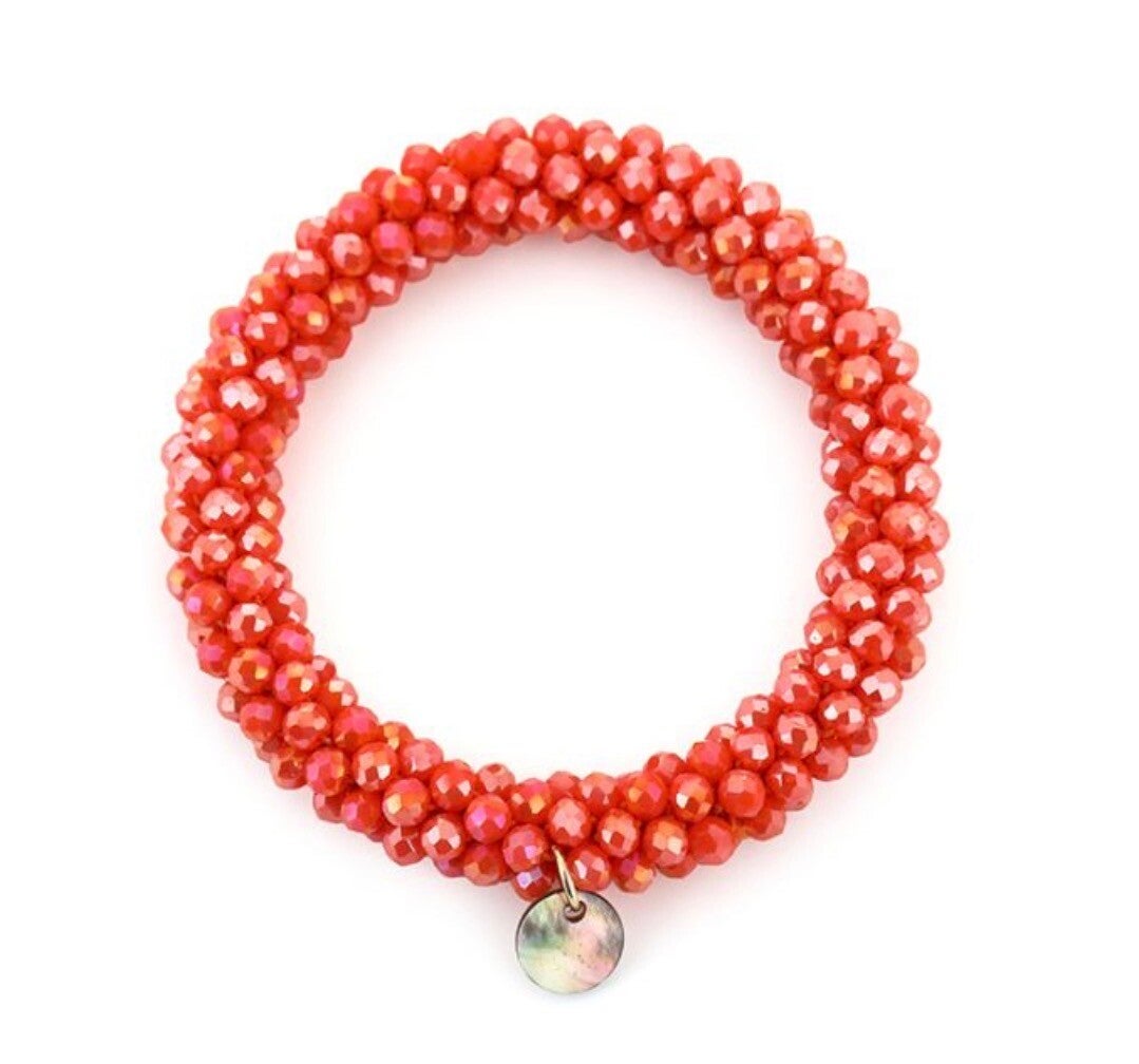 Armband strass coraal