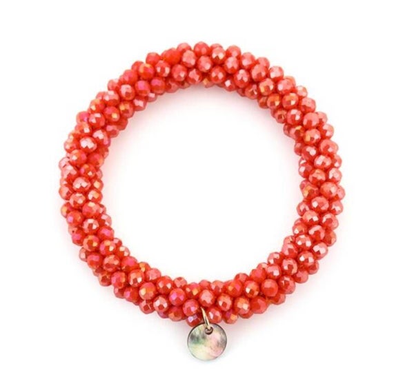 Armband strass coraal