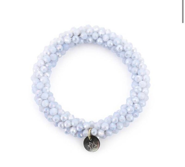 Armband strass zacht blauw