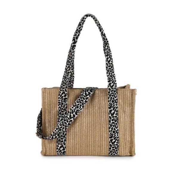 Strandbad khaki met band in panterprint