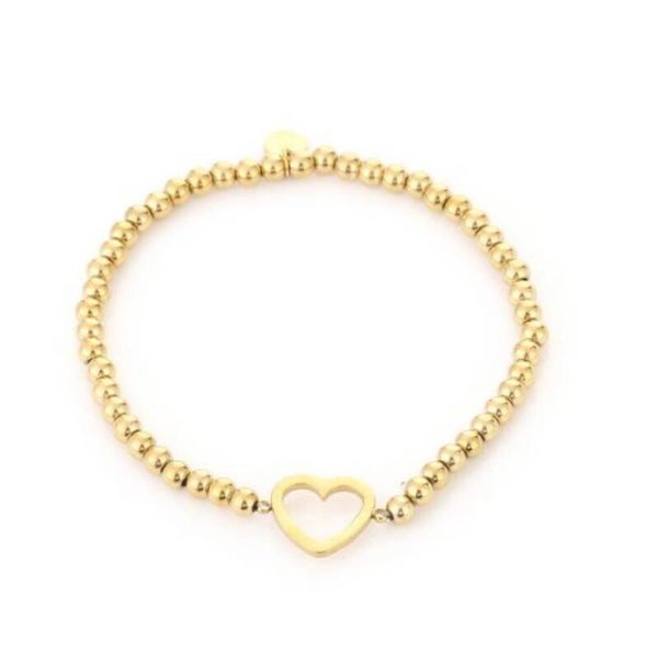 Armband basic met open hartje