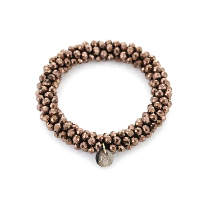 Armband strass bruin