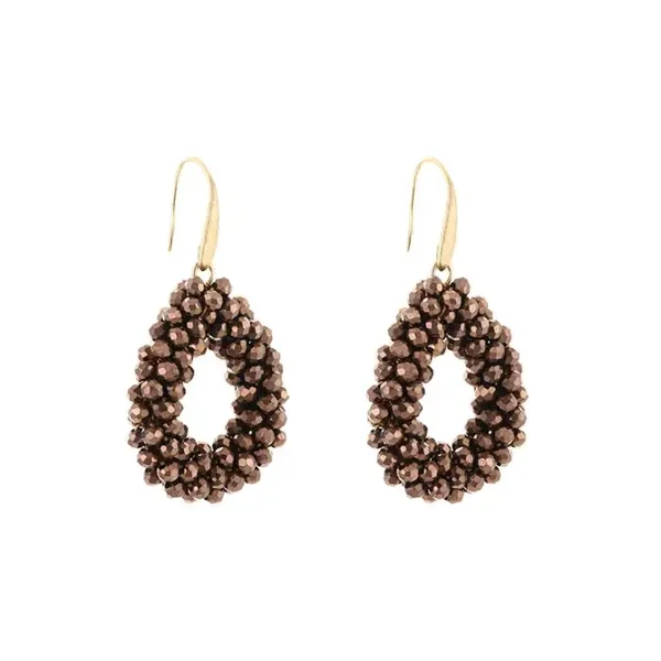 Oorbellen strass bruin