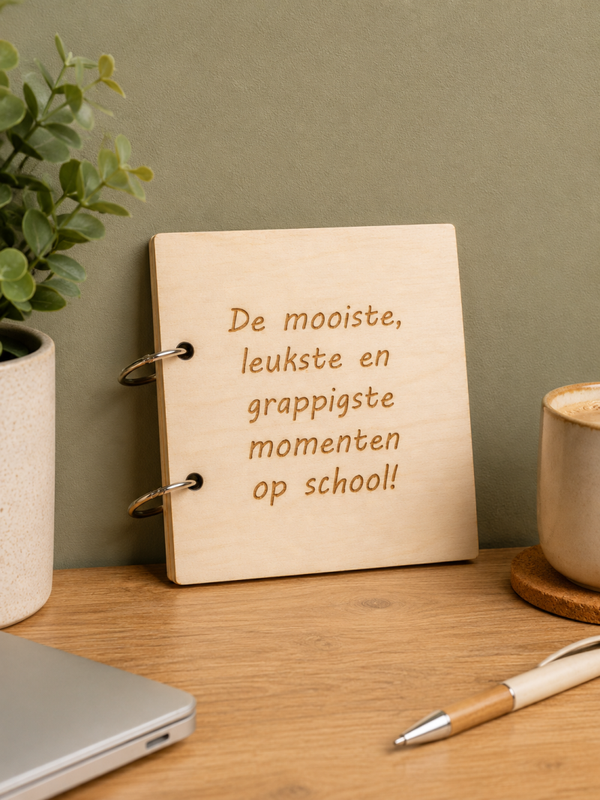 Houten bewaarbundel/gastenboek