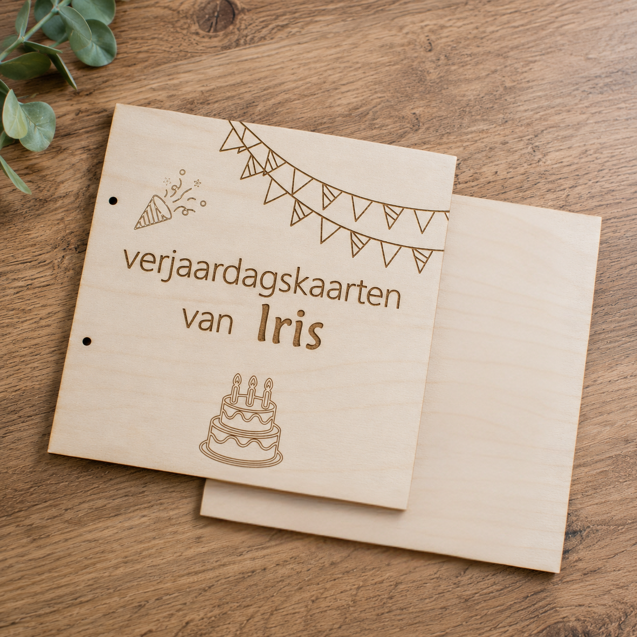 Houten bewaarbundel kaarten